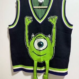 Black and Green Graphic Knit Vest